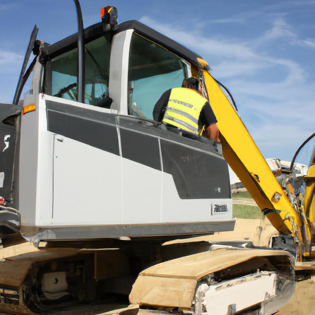 Person operating heavy industrial machinery