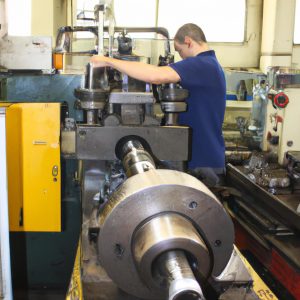 Person operating metalworking machinery